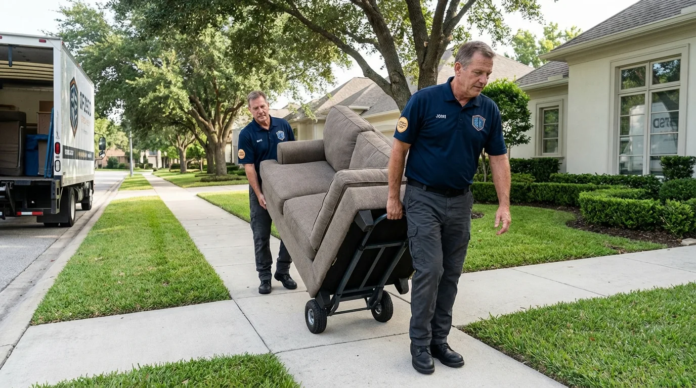 Local residential moving crew loading furniture in Nickerson, KS